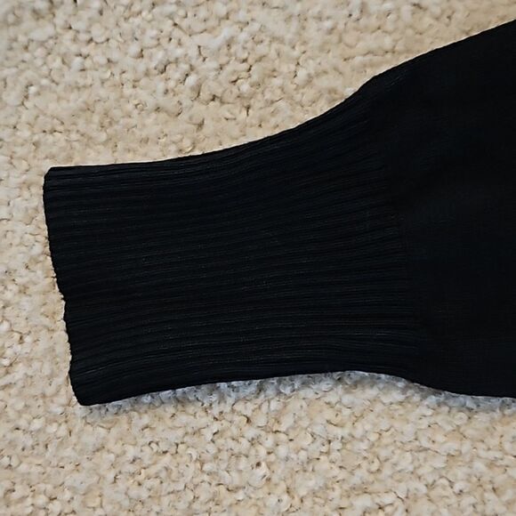AmélieBoutik Women Crossover V Neck Empire Waist Long Sleeve Black L - Picture 5 of 9